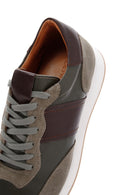 Men's Khaki Leather Suede Detailed Sneaker | Derimod