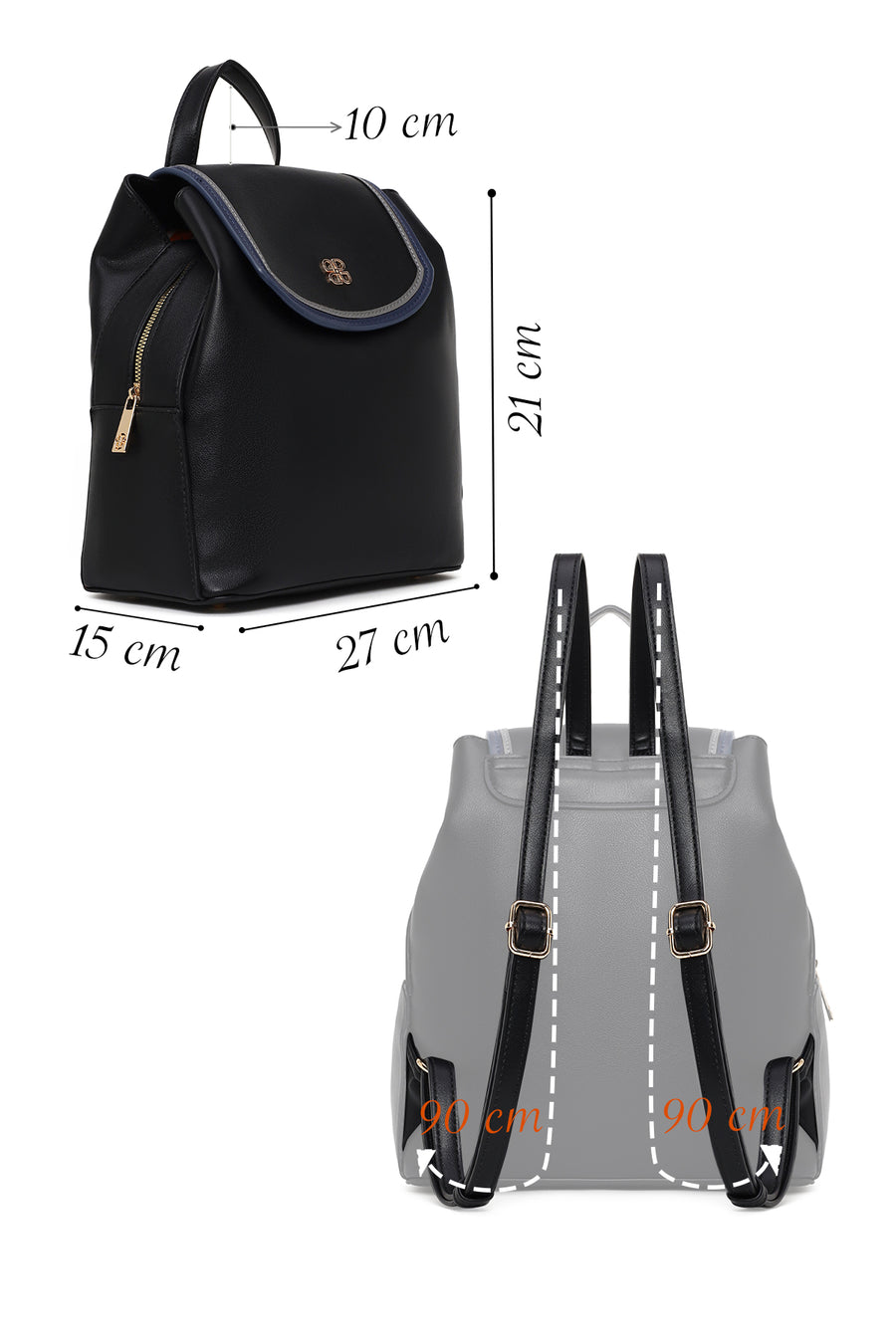 Woman Black Casual Backpack