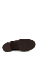 Woman Brown Chunky-Heeled Tasselled Suede Loafer | Derimod