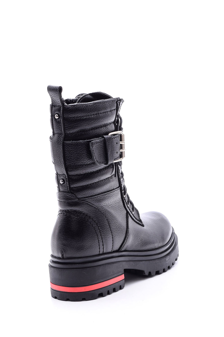 Women's Buckle Leather Boots