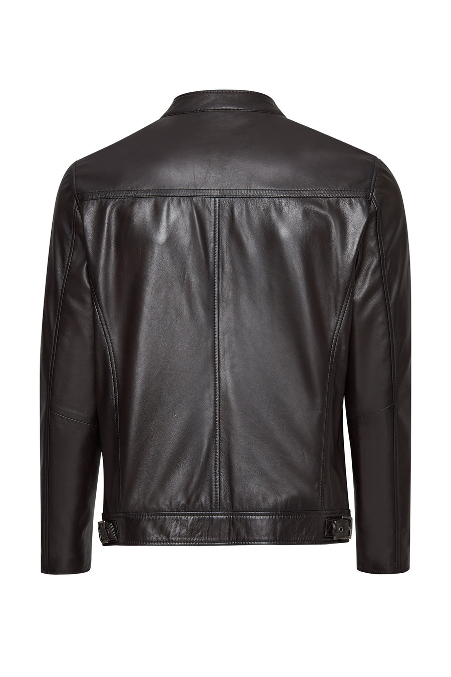Lucas Men's Brown Mandarin Collar Leather Jacket