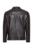 Lucas Men's Brown Mandarin Collar Leather Jacket | Derimod