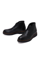 Men's Black Leather Casual Boots | Derimod