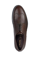 Geox Men's Brown Decio Laced Leather Classic Shoes | Derimod