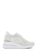 Women's White Thick Heeled Lace-up Leather Sneaker | Derimod