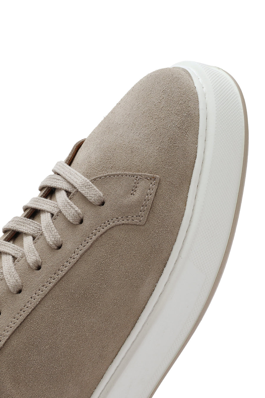 Erkek Bej Kalın Tabanlı Bağcıklı Süet Deri Sneaker