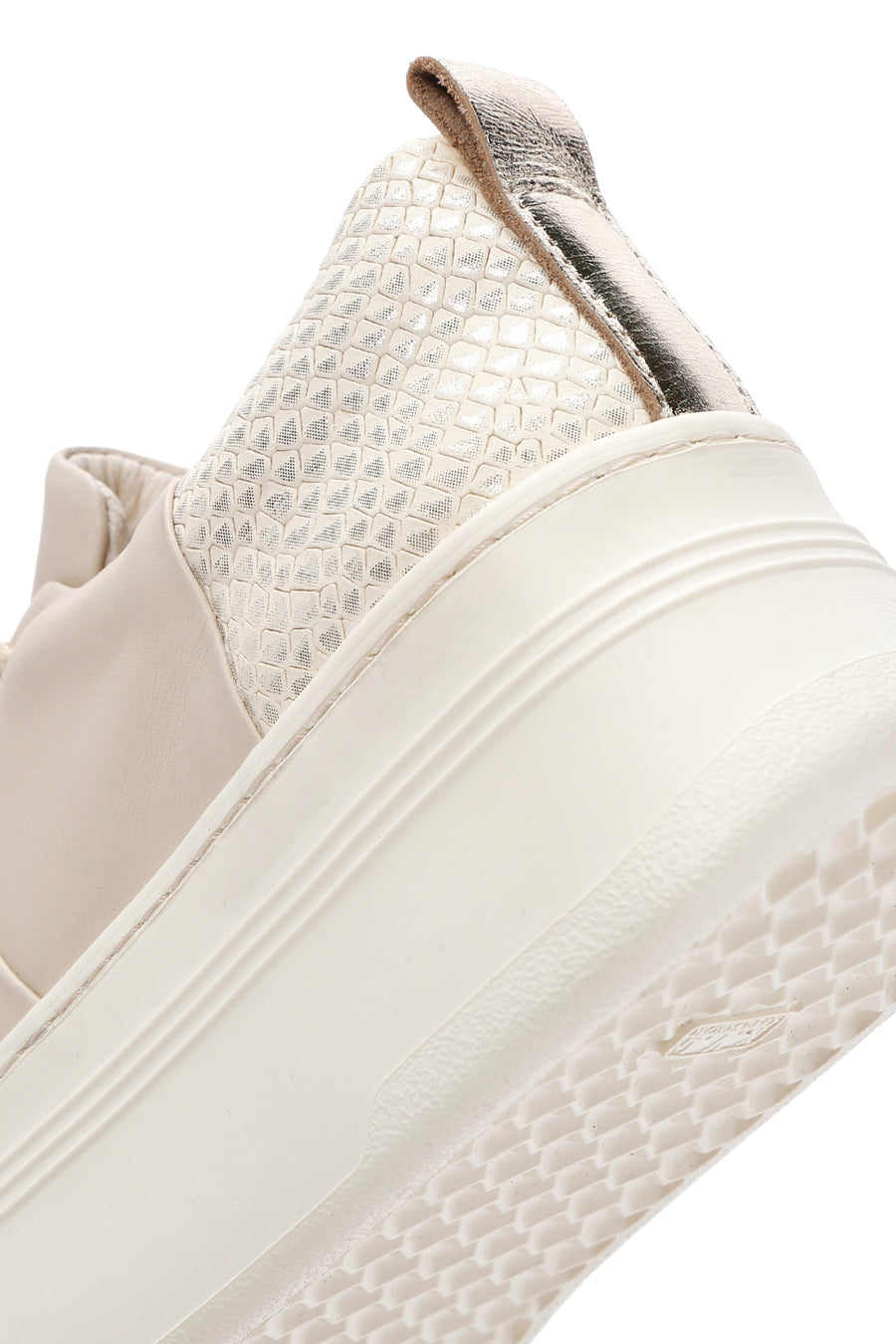 Kadın Bej Kalın Tabanlı Bağcıklı Deri Sneaker