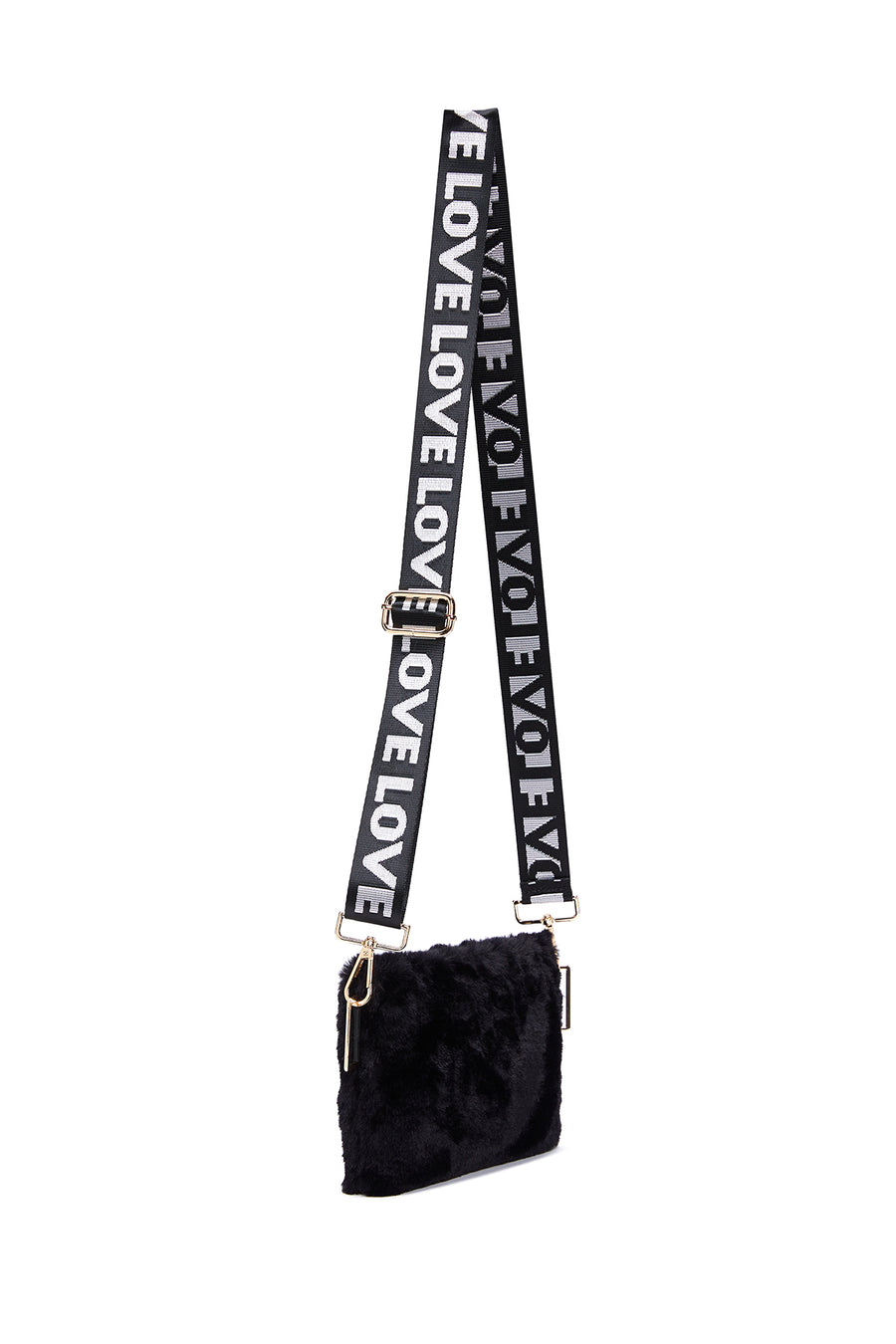 Women's Black Plush Portfolio Bag