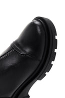 Women's Black Zippered Leather Boots | Derimod