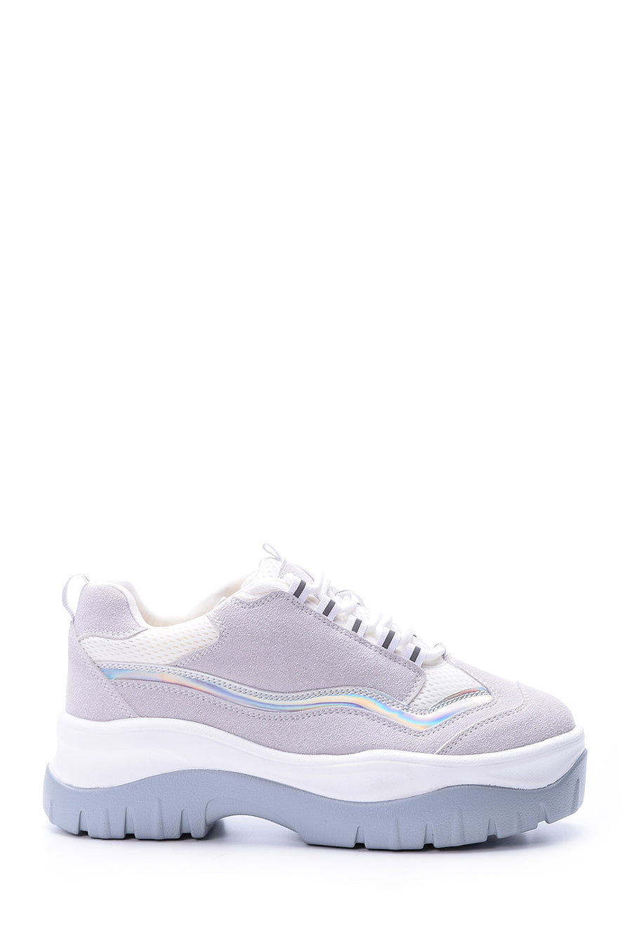 Kadın Gümüş Detaylı Süet Sneaker 19SFD109214 | Derimod
