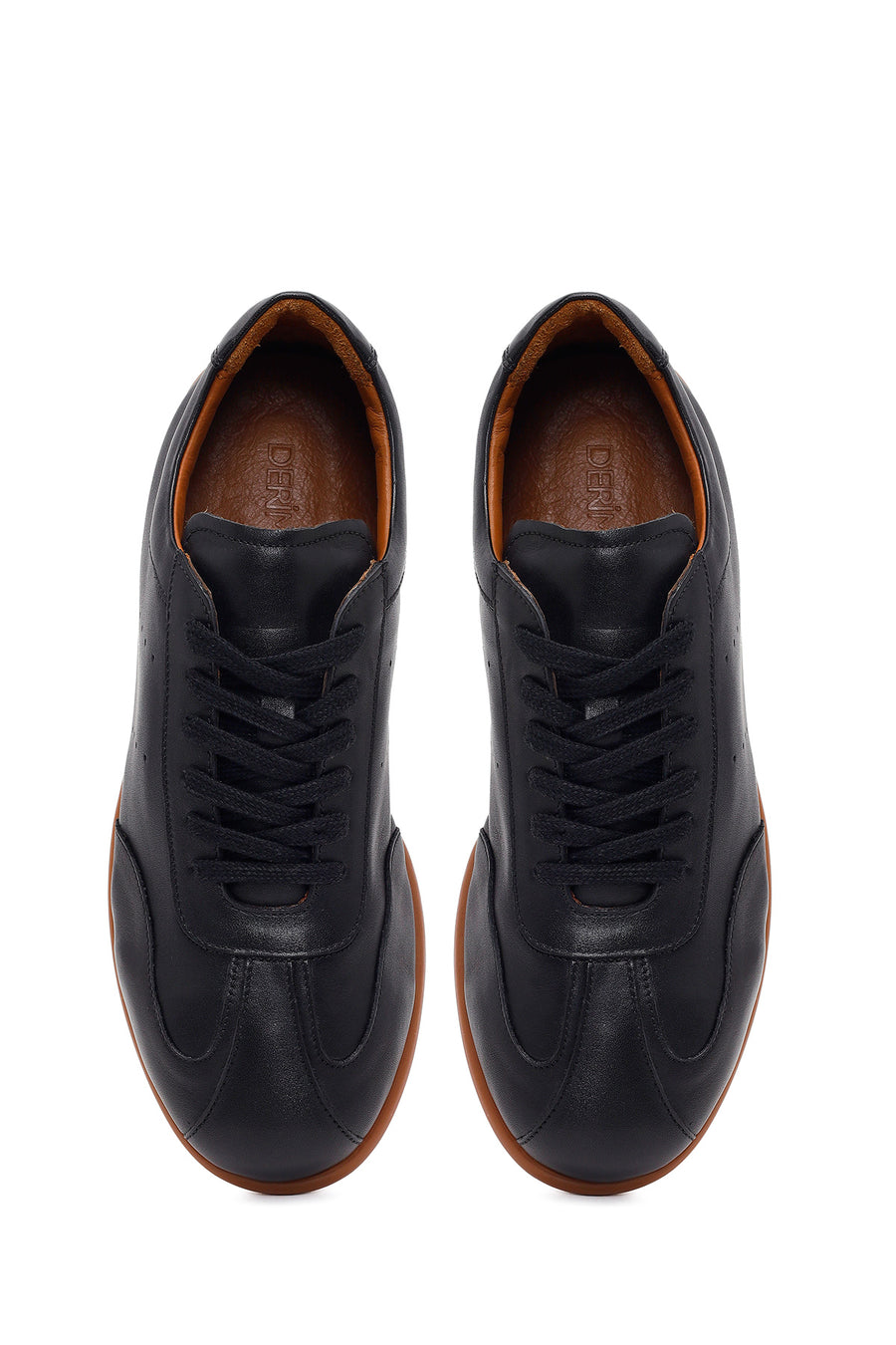 Men's Black Lace-up Leather Sneaker
