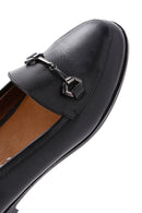 Women's Black Leather Buckle Loafer | Derimod