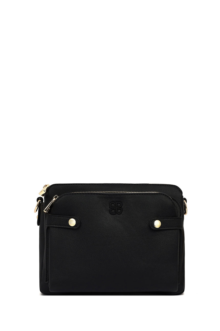 Woman Black Long-Strap Crossbody Bag