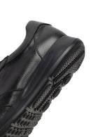 Erkek Siyah Bağcıklı Deri Sneaker | Derimod
