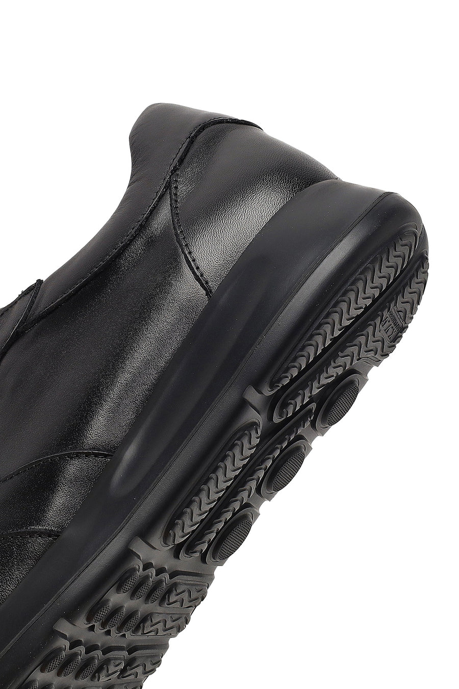 Erkek Siyah Bağcıklı Deri Sneaker