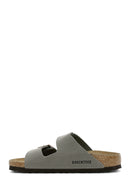 Birkenstock Women's Gray Arizona Eva Nubuck Leather Slippers | Derimod