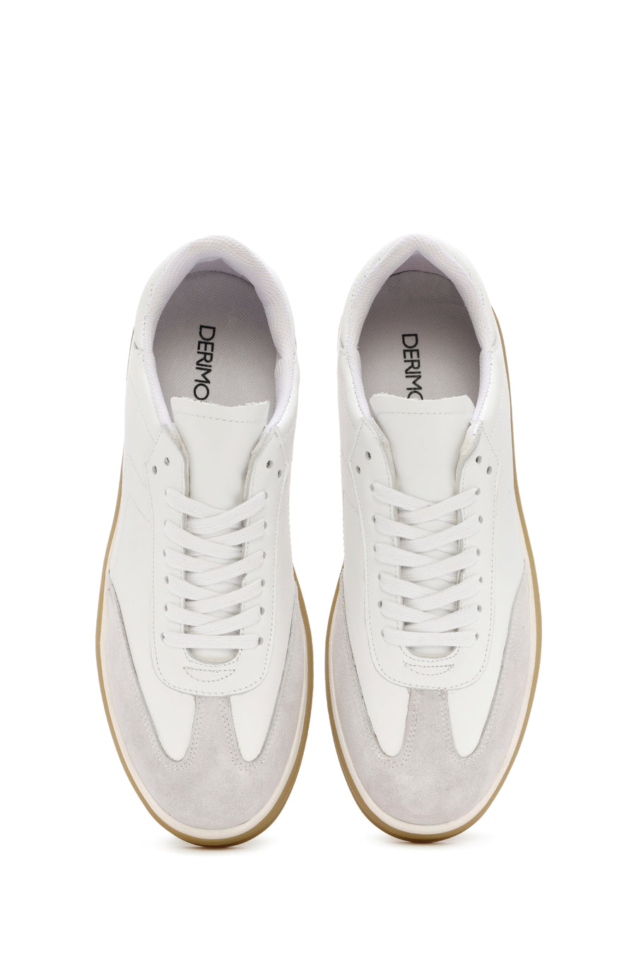 Men's White Lace-up Leather Sneaker