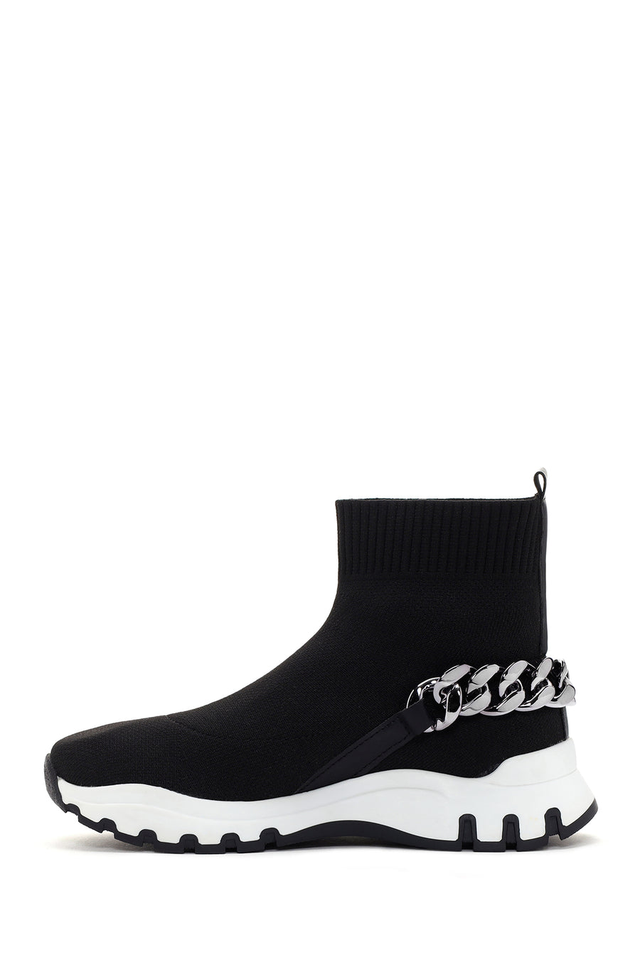 Kadın Siyah Kalın Tabanlı Bilekli Sneaker