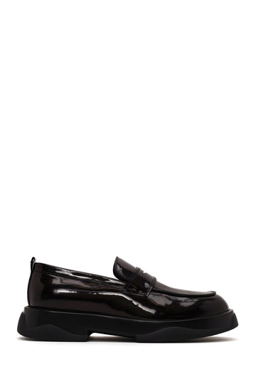 Male Burgundy Chunky-Soled Leather Loafer WM730006DA | Derimod
