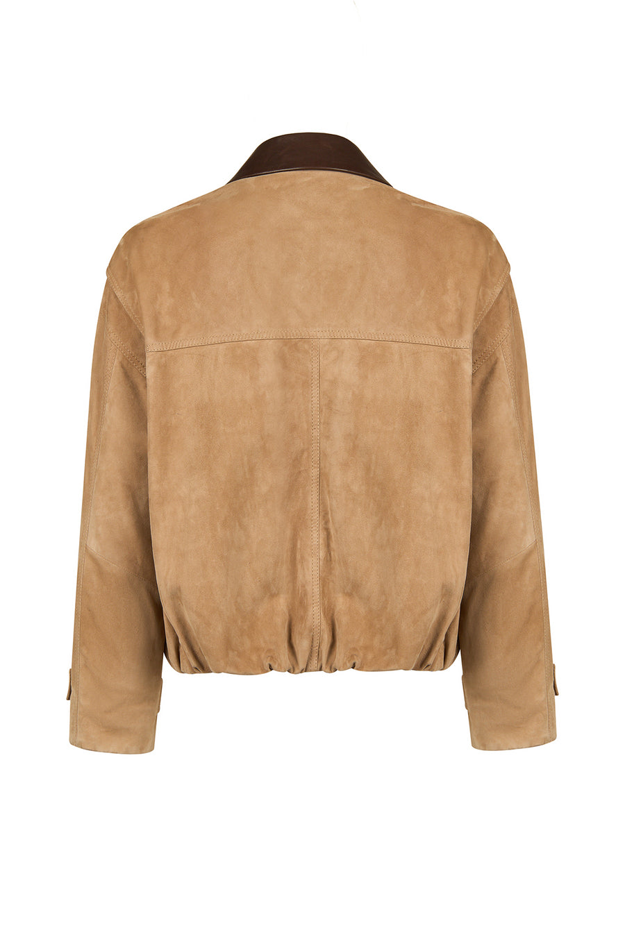 Bolivia Woman Beige Short Oversize Suede Jacket