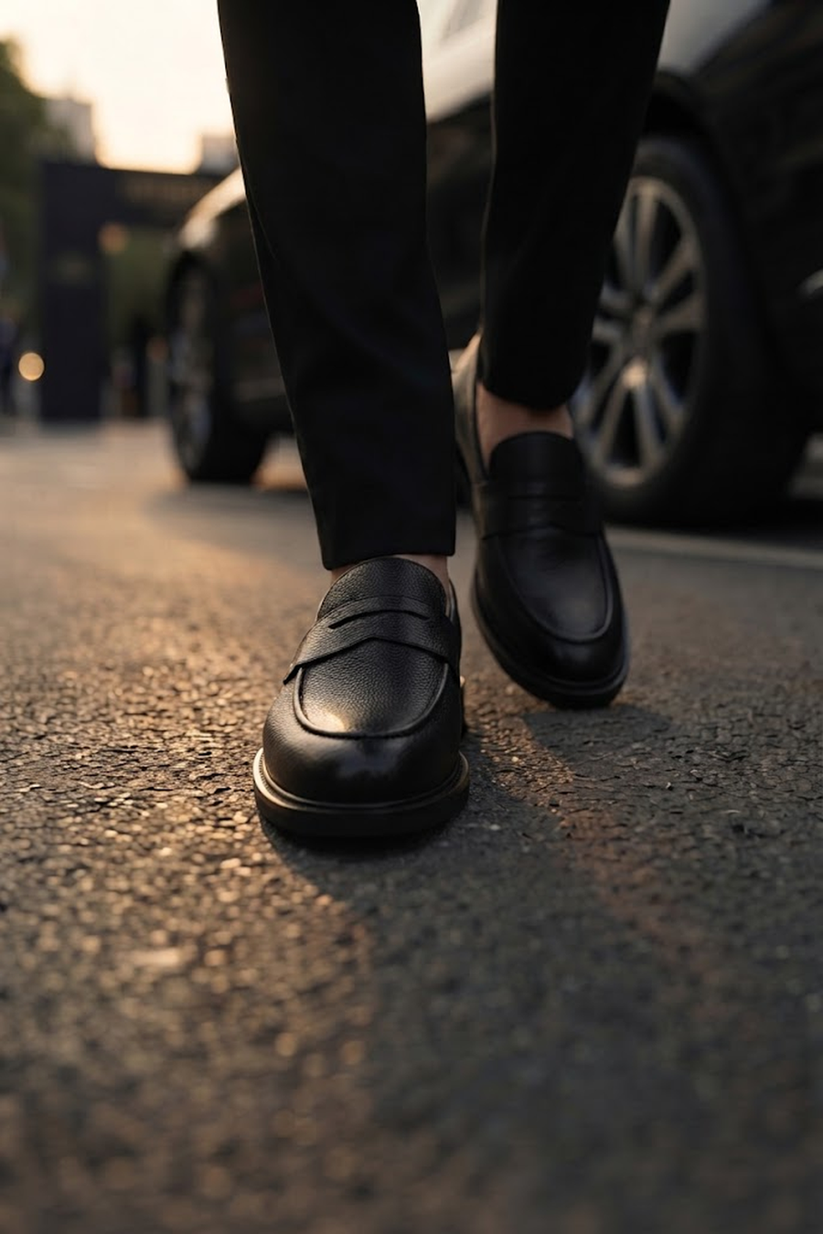 Erkek Siyah Deri Klasik Loafer