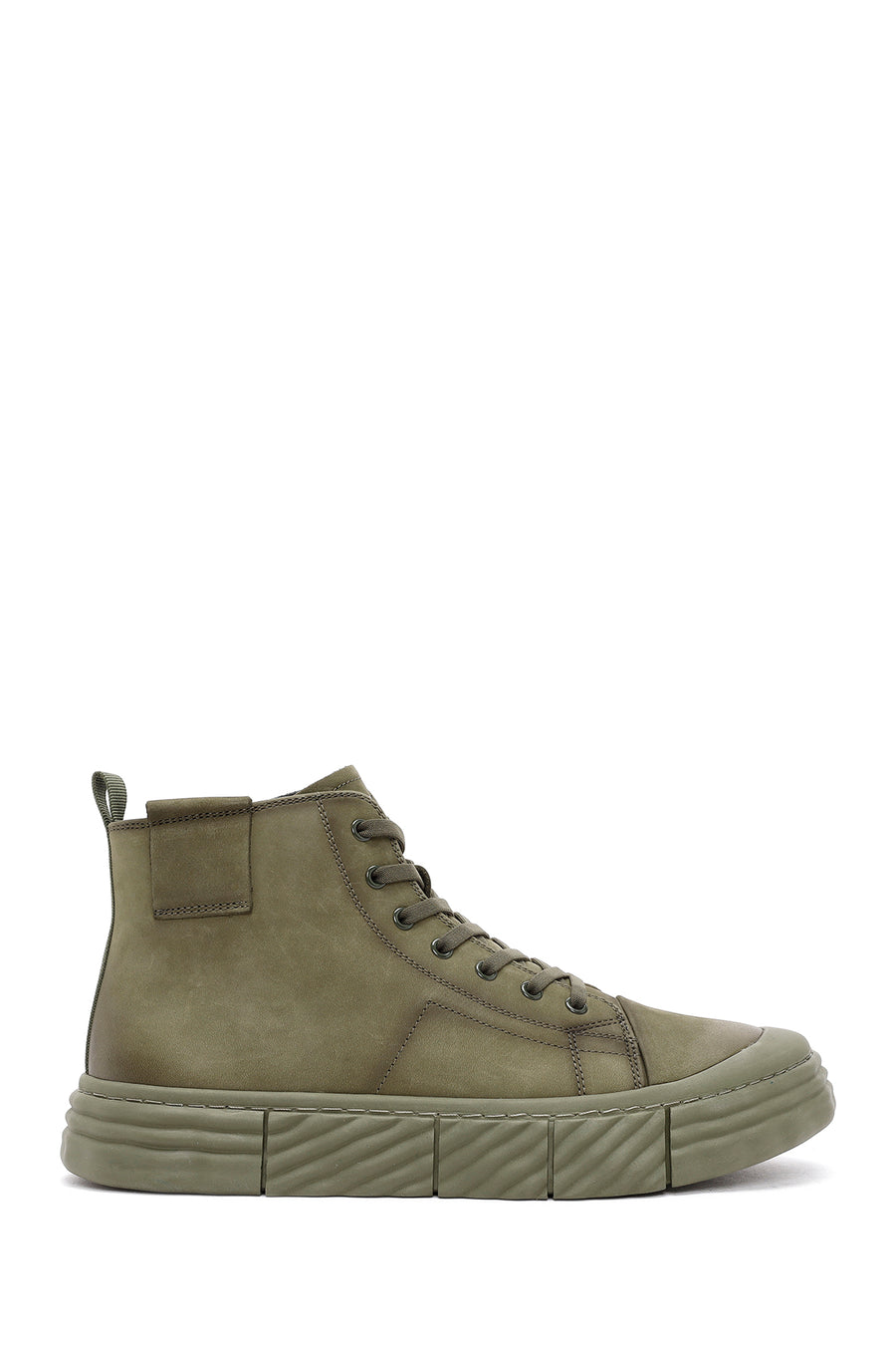 Men's Khaki Zippered Nubuck Sports Boots 24WFD6920V3 | Derimod