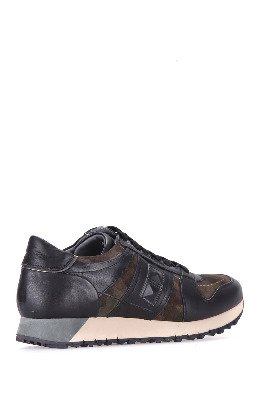 Camouflage Patterned Men's Leather Sneaker