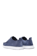 Men's Navy Blue Nubuck Leather Casual Shoes | Derimod