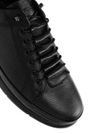 Men's Black Lace-up Leather Sneaker | Derimod
