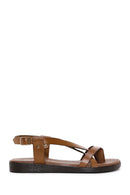 Women's Tan Leather Bodrum Sandals | Derimod