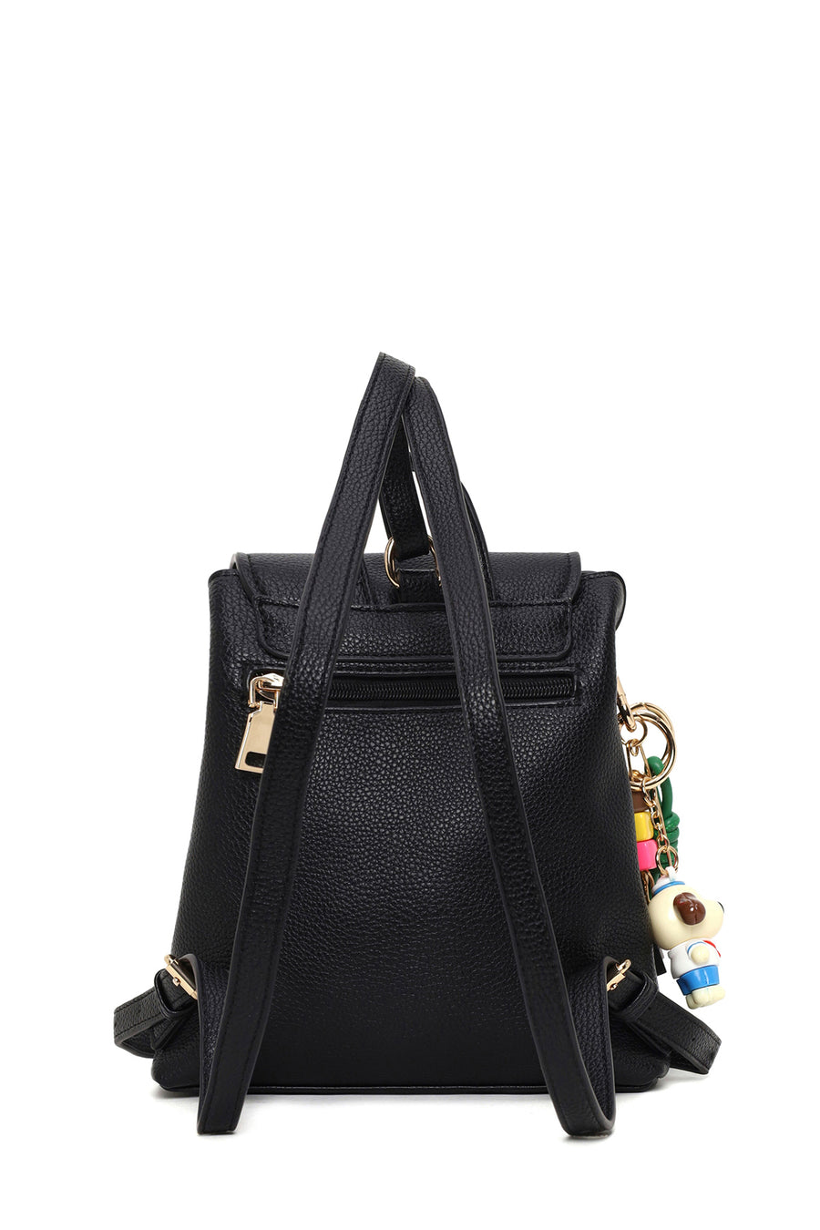 Woman Black Backpack with Accessories