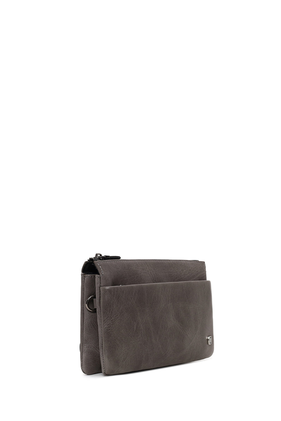 Male Grey Leather Handbag