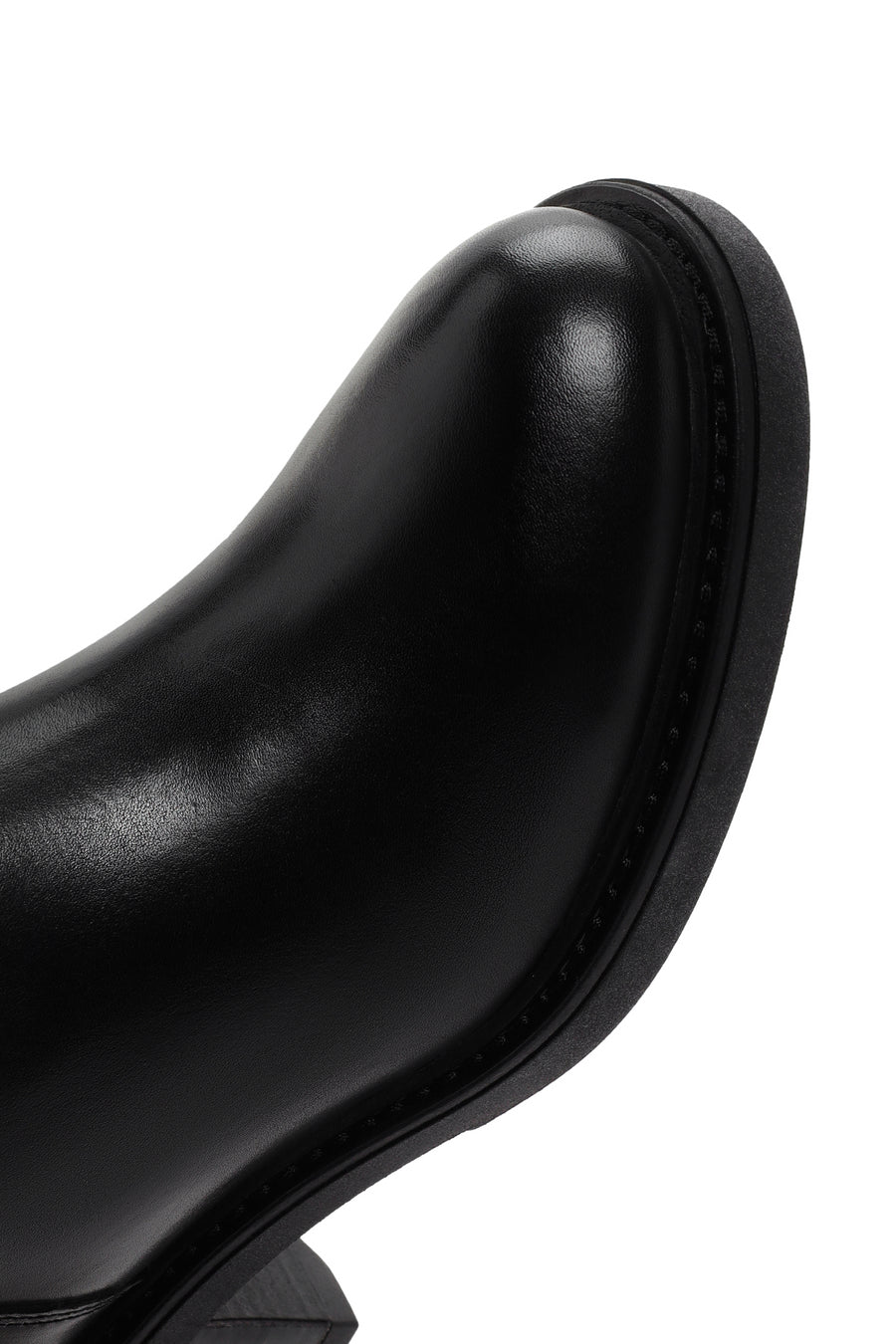 Women's Black Zippered Low Heel Leather Boots
