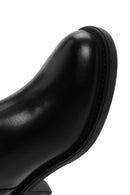 Woman Black Zip Closure Short-Heeled Leather Boots | Derimod