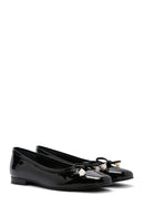 Women's Black Patent Leather Ballerinas | Derimod