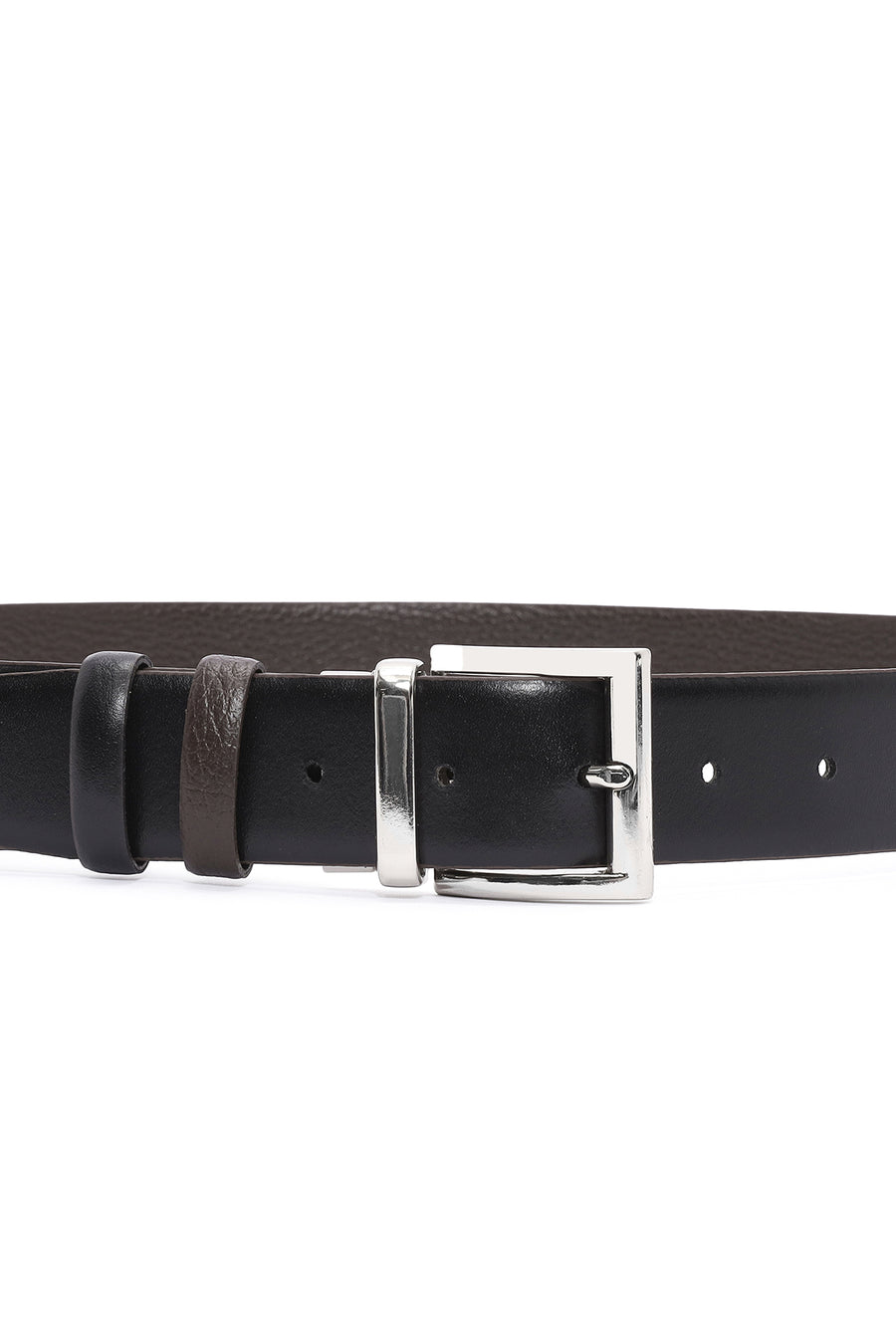 Men's Black Double Sided Leather Belt