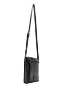 Men's Black Leather Messenger Bag | Derimod