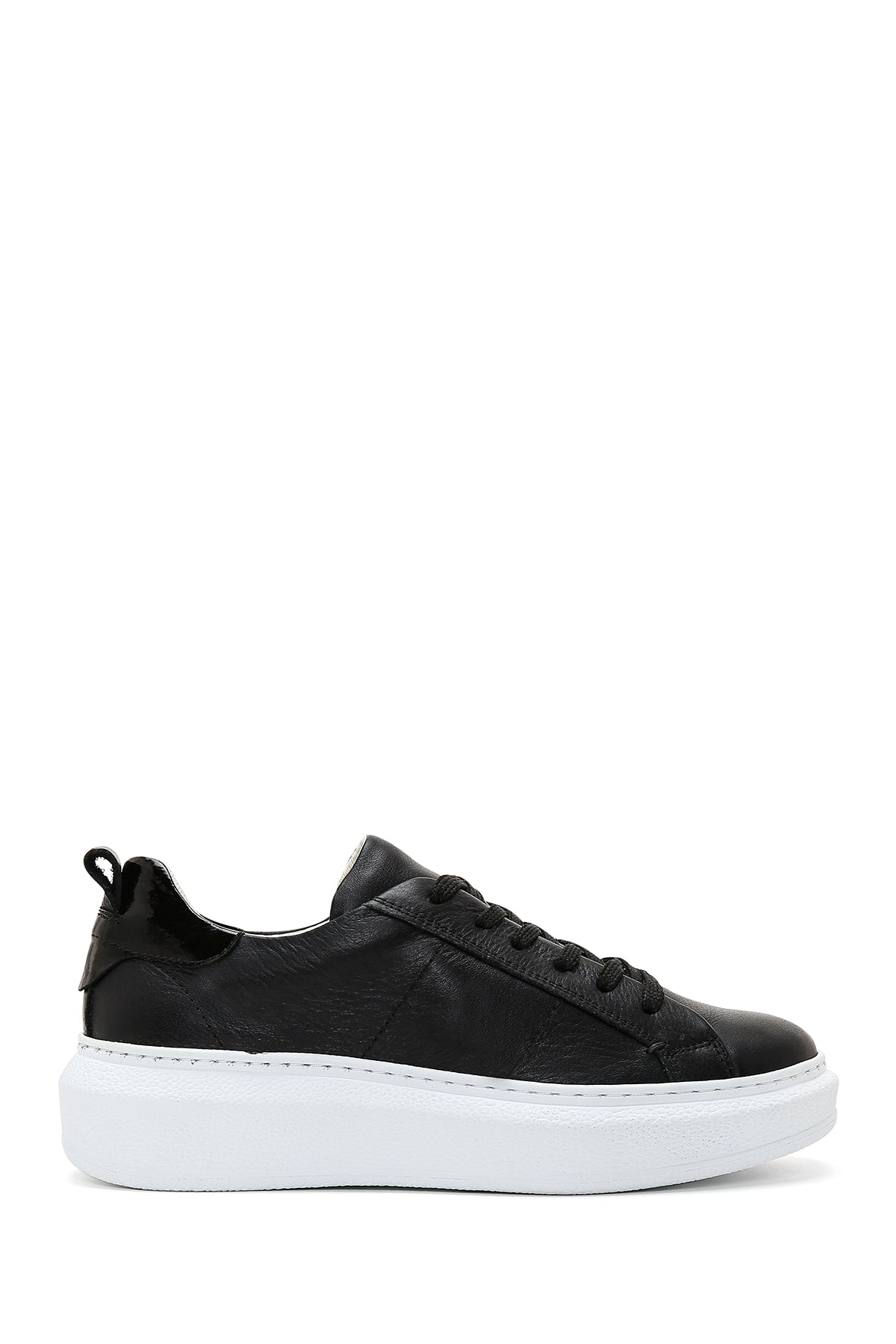 Women's Black Lace-Up Leather Sneaker 24SFD370118 | Derimod