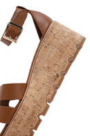 Women's Tan Leather Sandals | Derimod