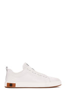 Men's White Lace-up Leather Sneaker | Derimod