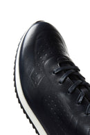 Men's Navy Blue Leather Sneaker | Derimod