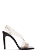 Women's Black Transparent Heeled Sandals | Derimod