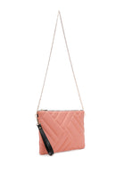 Women's Pink Quilted Portfolio Bag | Derimod