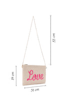 Kadın Pembe Hasır Portföy Çanta | Derimod