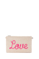 Kadın Pembe Hasır Portföy Çanta | Derimod