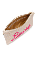 Kadın Pembe Hasır Portföy Çanta | Derimod