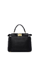 Women's Black Knitted Long Strap Clutch Bag | Derimod