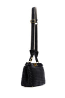 Women's Black Knitted Long Strap Clutch Bag | Derimod