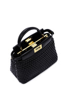 Women's Black Knitted Long Strap Clutch Bag | Derimod