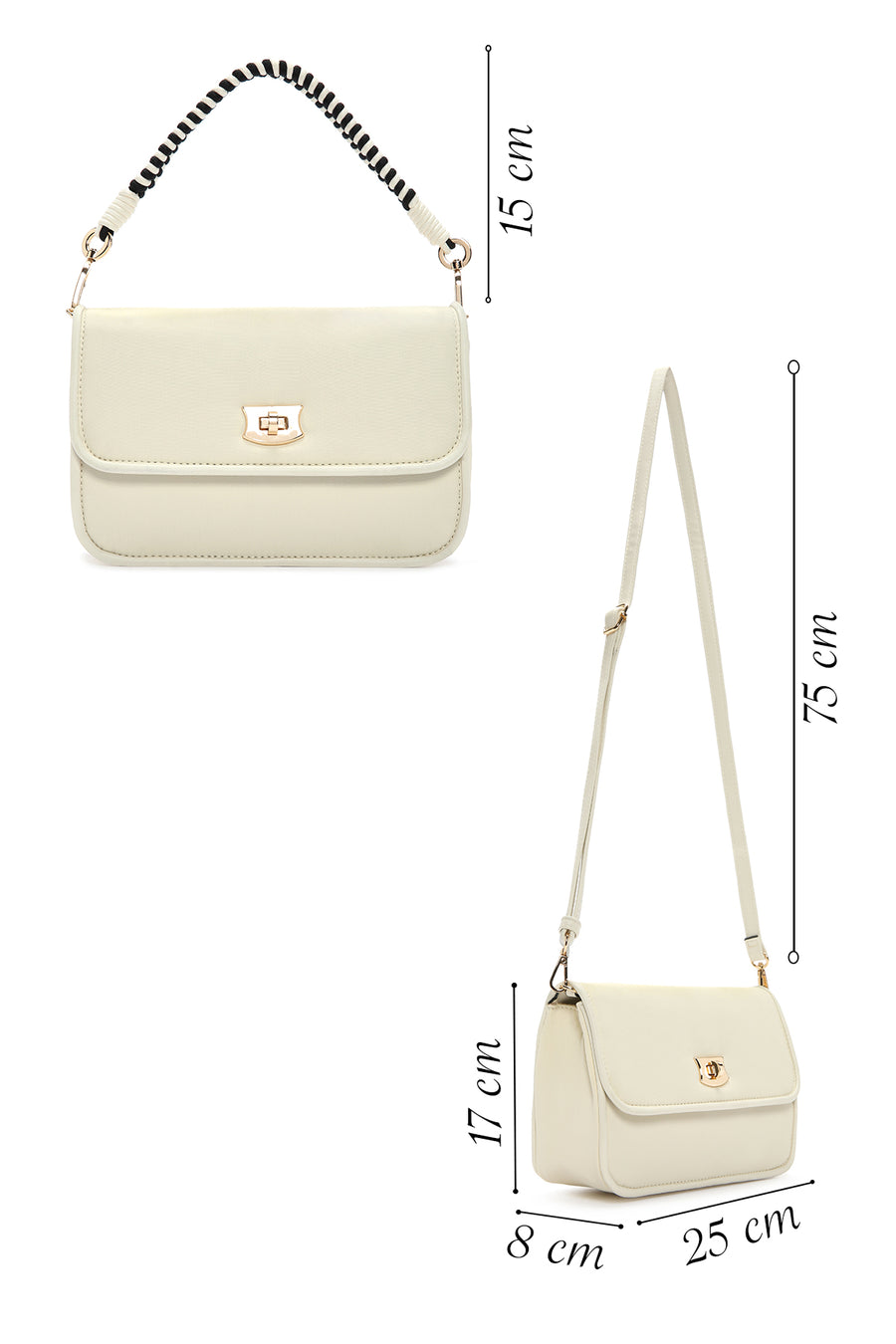 Women's Beige Long Strap Shoulder Bag